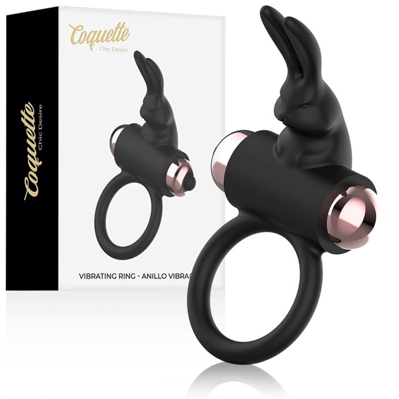 Coquette Toys – Cockring Noir/Or Avec Vibrateur