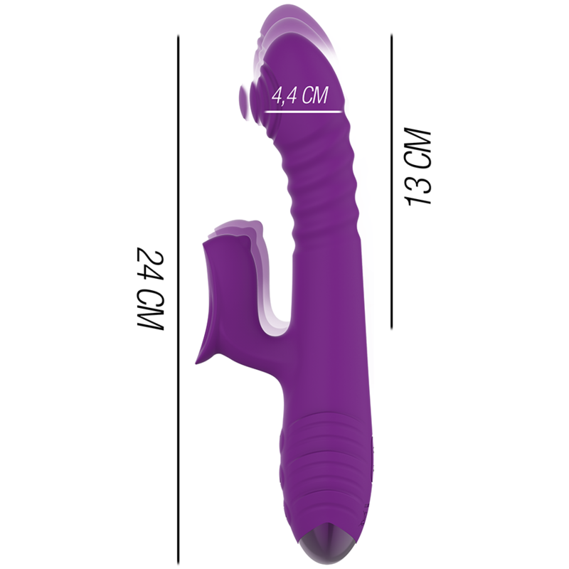 Intense - Vibrateur Rechargeable Multifonction Iggy Up Down avec Stimulateur Clitoridien Violet - Gabychou - Jouets pour femmes