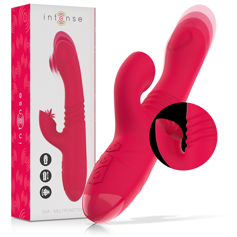 Intense – Vibrateur Multifonction Rechargeable Up Down Dua Avec Langue Rouge