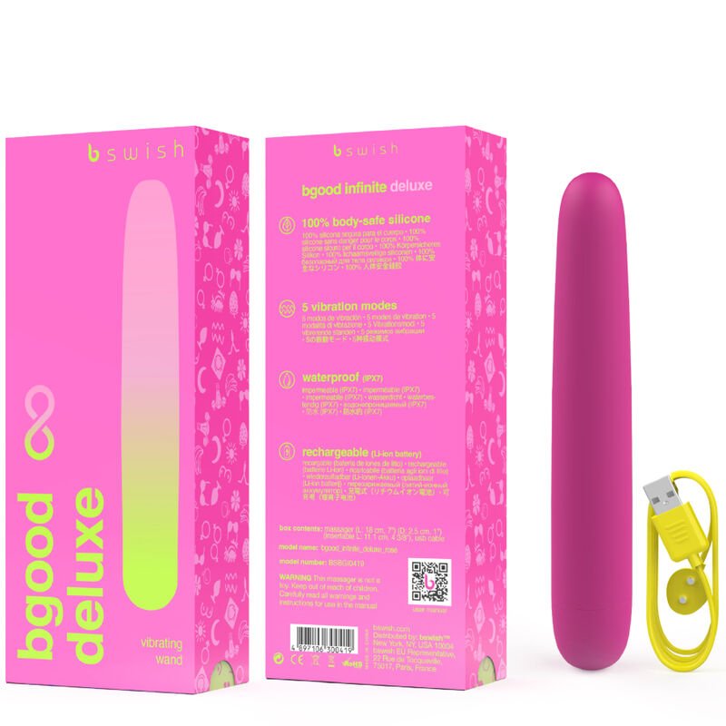 B Swish - Vibrateur Rechargeable Bgood Infinite Deluxe en Silicone Rose - Gabychou - Jouets pour femmes