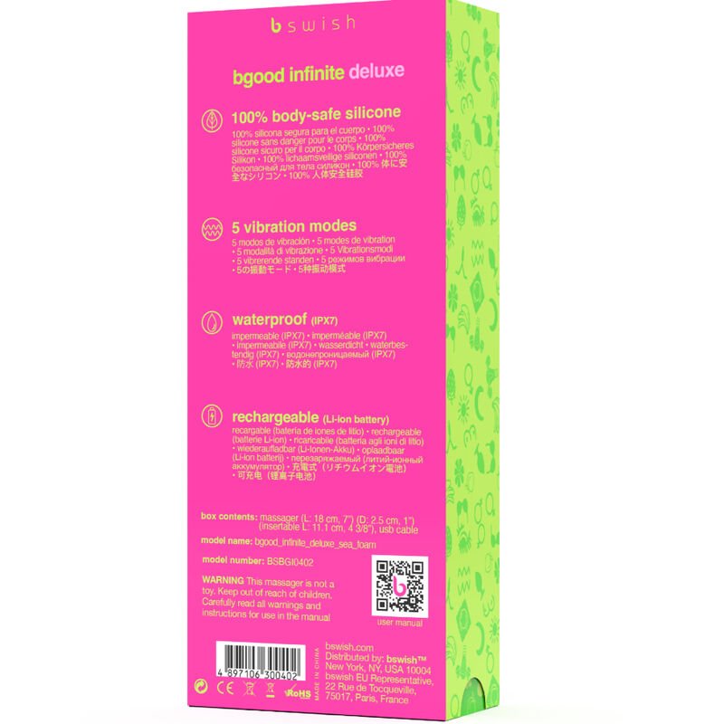 B Swish - Vibrateur Rechargeable Bgood Infinite Deluxe en Silicone Bleu - Gabychou - Jouets pour femmes