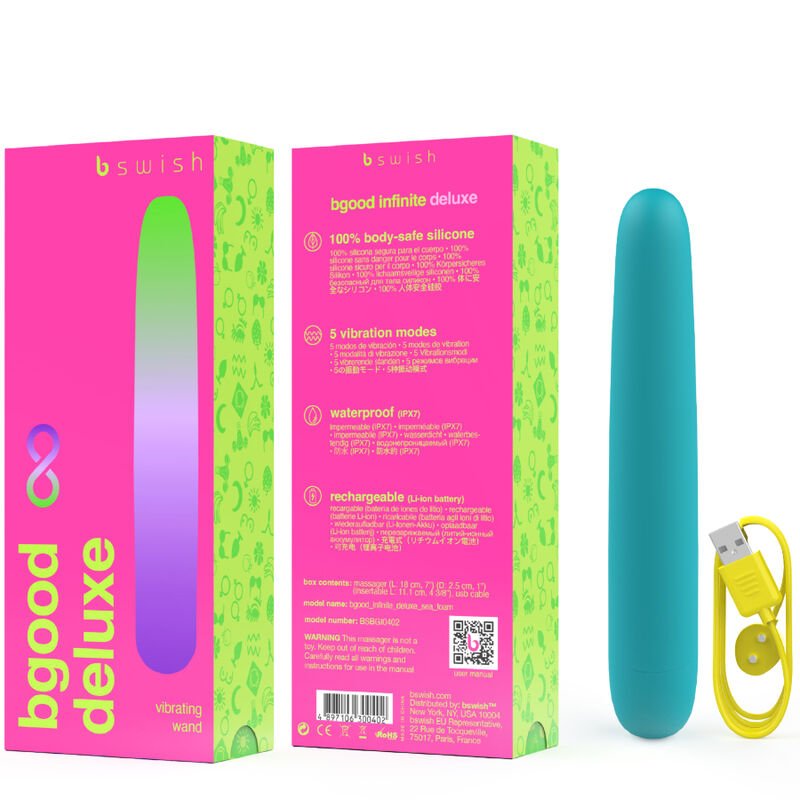 B Swish - Vibrateur Rechargeable Bgood Infinite Deluxe en Silicone Bleu - Gabychou - Jouets pour femmes