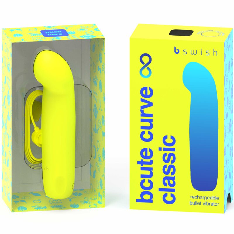 B Swish - Vibrateur en Silicone Rechargeable Bcute Curve Infinite Classic Jaune - Gabychou - Jouets pour femmes