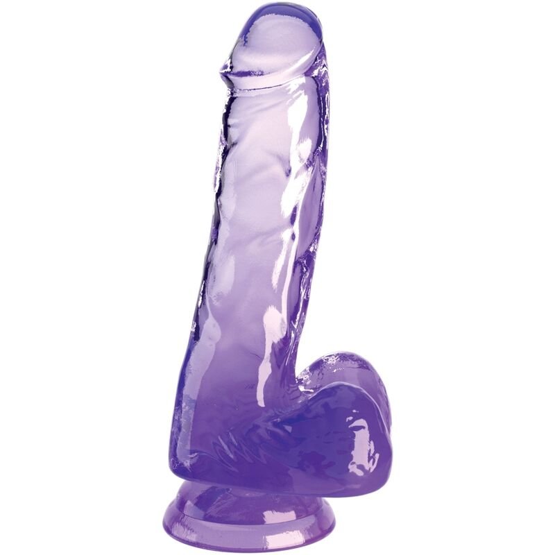 King Cock – Pénis Réaliste Clair Avec Boules 13.5 cm Violet