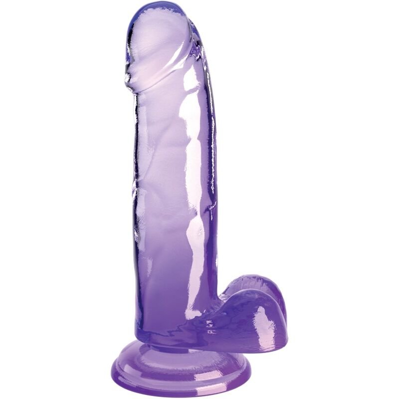 King Cock – Pénis Réaliste Clair avec Boules 15.2 cm Violet