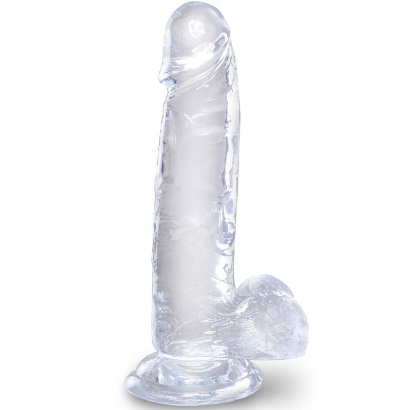 King Cock – Pénis Réaliste Transparent avec Boules 15.2 cm
