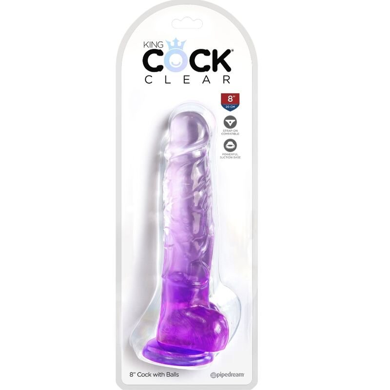 King Cock - Pénis Réaliste avec Boules 16.5 cm Violet - Gabychou - Godes ceinture