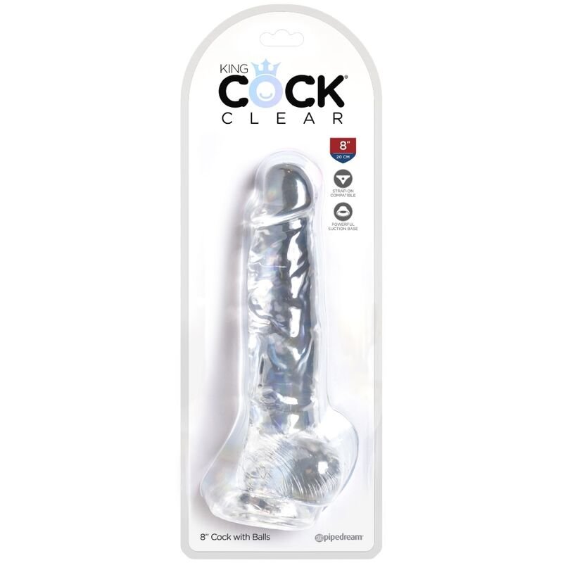 King Cock - Pénis Réaliste Transparent avec Boules 16.5 Cm - Gabychou - Godes ceinture