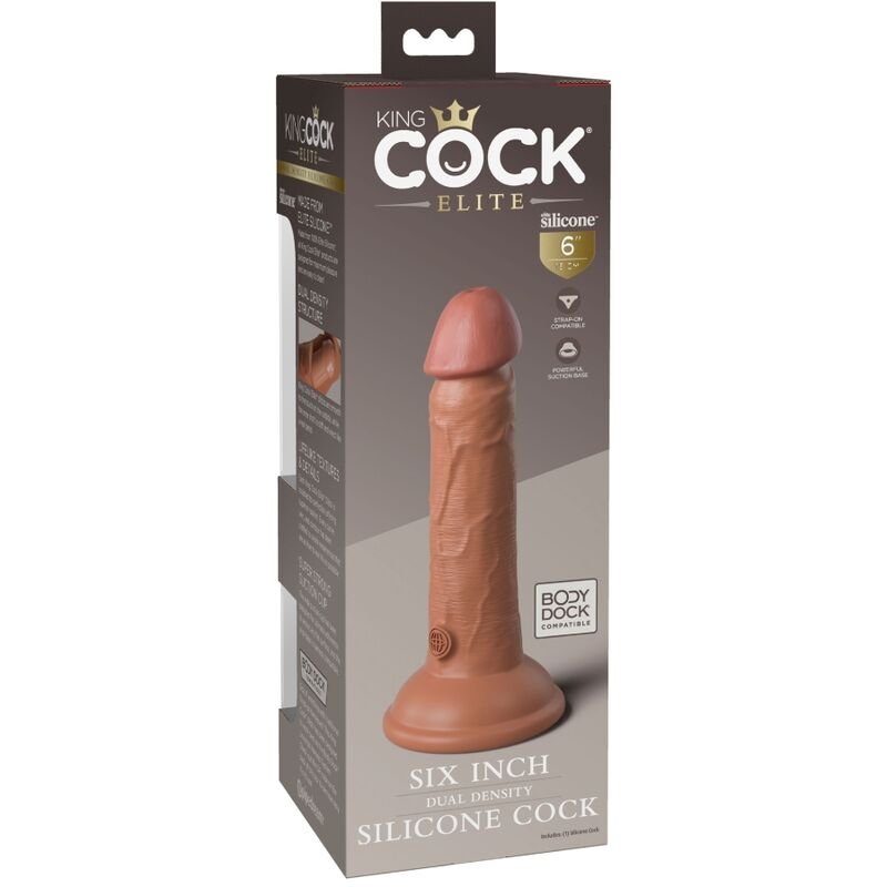 King Cock - Gode Réaliste Elite en Silicone 15.2 cm Caramel - Gabychou - Godes ceinture