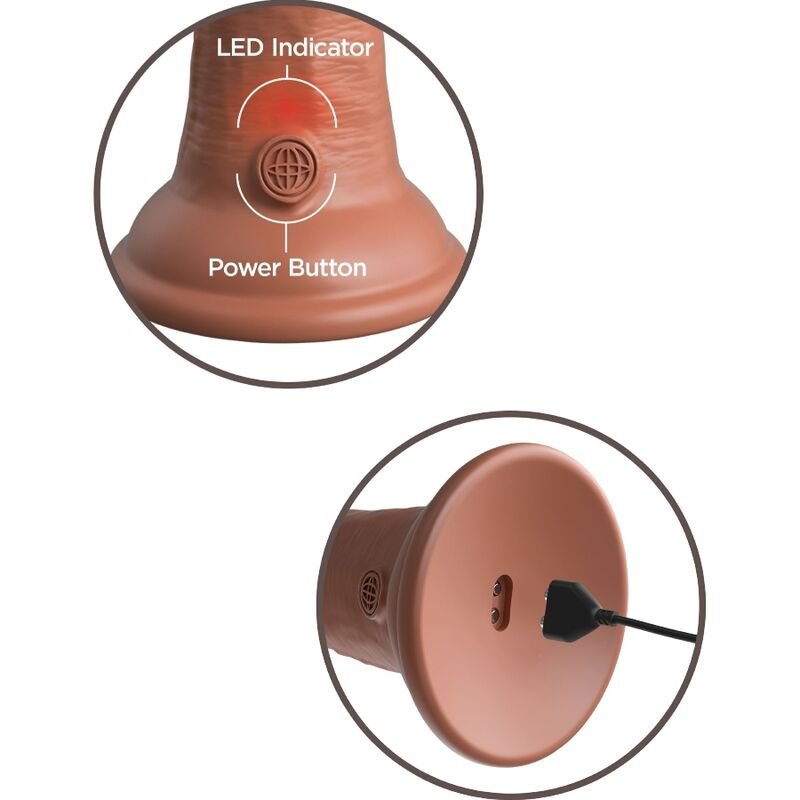 King Cock - Gode Réaliste Vibrant Elite en Silicone 20.3 cm Caramel - Gabychou - Godes ceinture