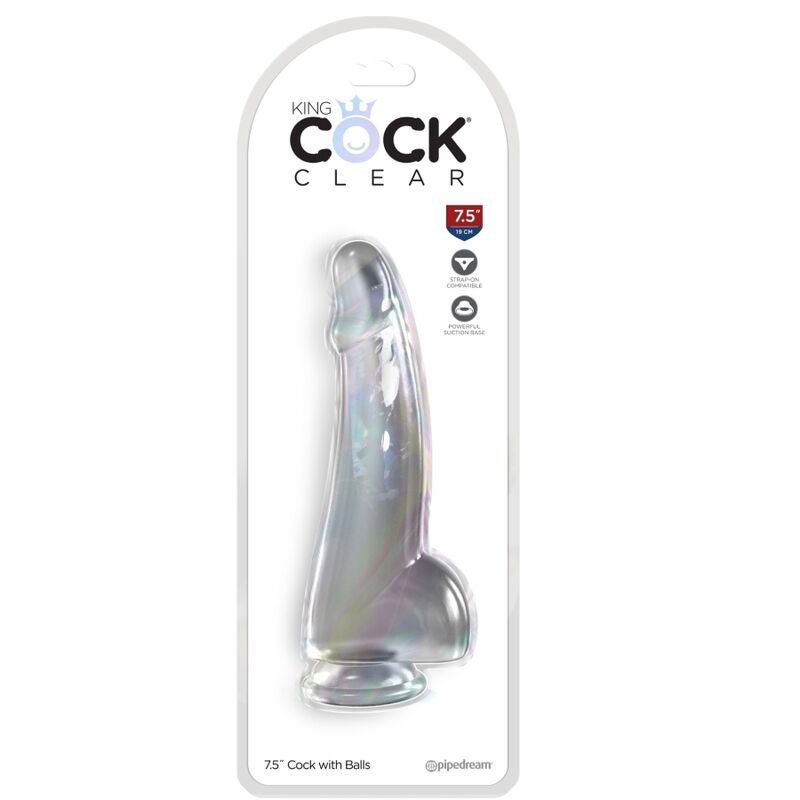 King Cock - Gode Transparent Avec Testicules 15.2 Cm - Gabychou - Godes ceinture