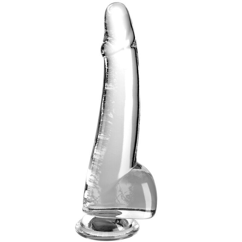 King Cock - Gode Transparent avec Testicules 19 Cm - Gabychou - Godes ceinture