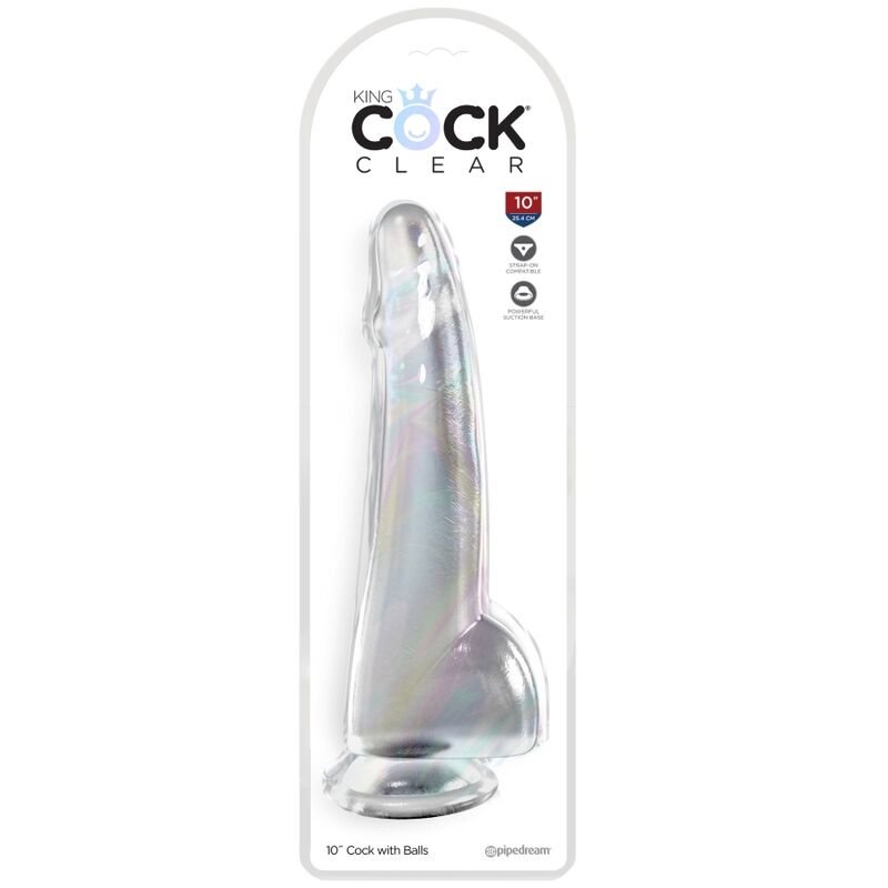 King Cock - Gode Transparent avec Testicules 19 Cm - Gabychou - Godes ceinture