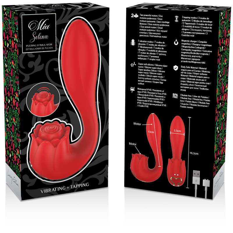 Mia - Stimulateur Vibrant Selena + Tapping Rouge - Gabychou - Jouets pour femmes