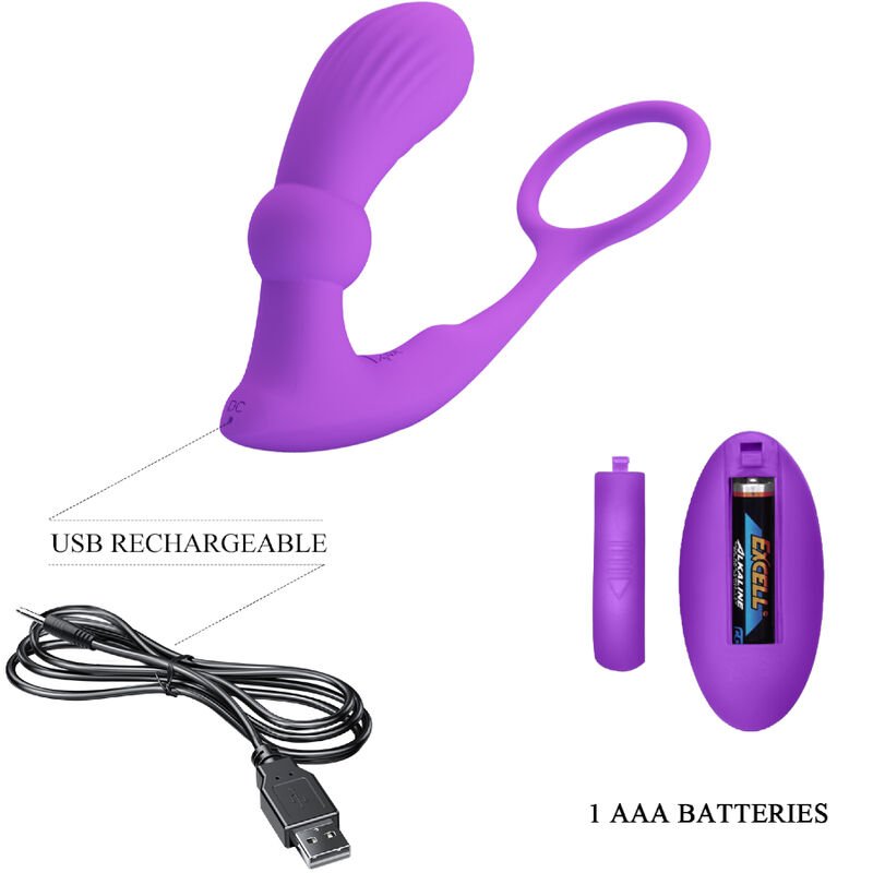 Pretty Love - Anneau Anal et Vibrateur Warren Violet - Gabychou - Accessoires Pénis