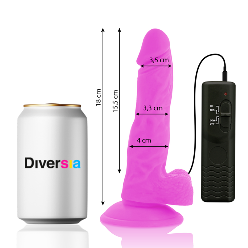 Diversia - Dildo Vibrant Flexible Violet de 18 Cm de diamètre 4 Cm - Gabychou - Godes ceinture