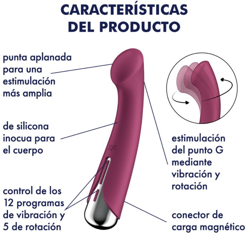 Satisfyer - Vibrateur Rotatif Spinning G-spot 1 Rouge - Gabychou - Vibromasseurs Point G