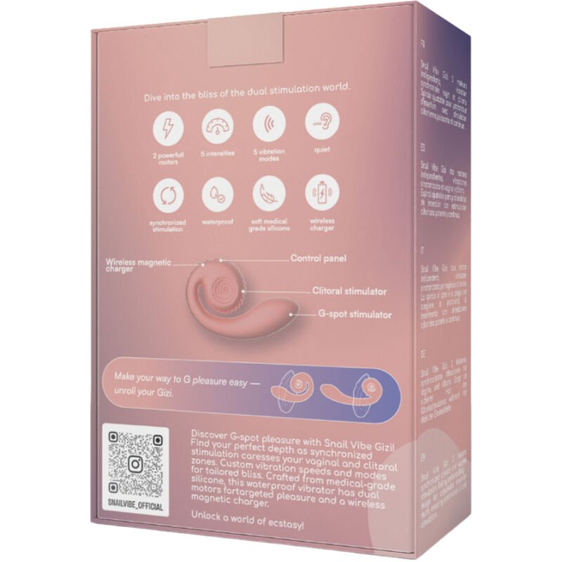 Snail Vibe - Estimulateur Dual Rose Gizi - Gabychou - Jouets pour femmes