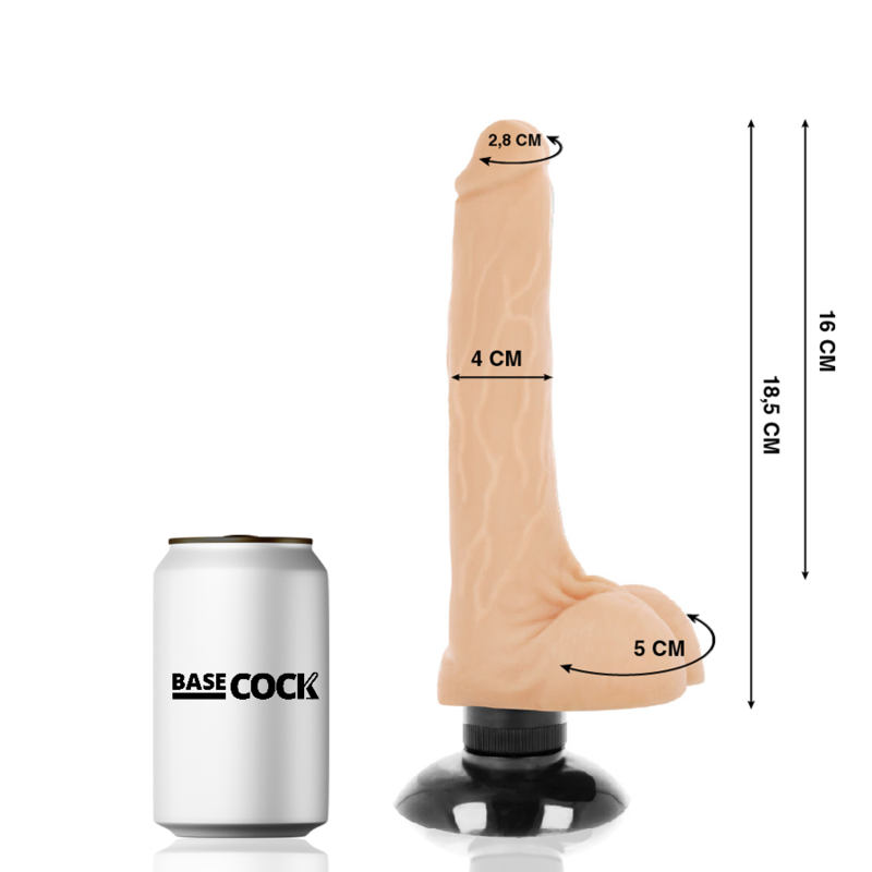 Basecock - Vibrateur Réaliste Naturel 2-en-1 18,5 Cm - Gabychou - Jouets pour femmes