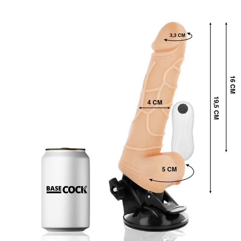 Basecock - Vibrateur Réaliste Télécommande Naturel Avec Testicules 19,5cm - Gabychou - Vibrateurs