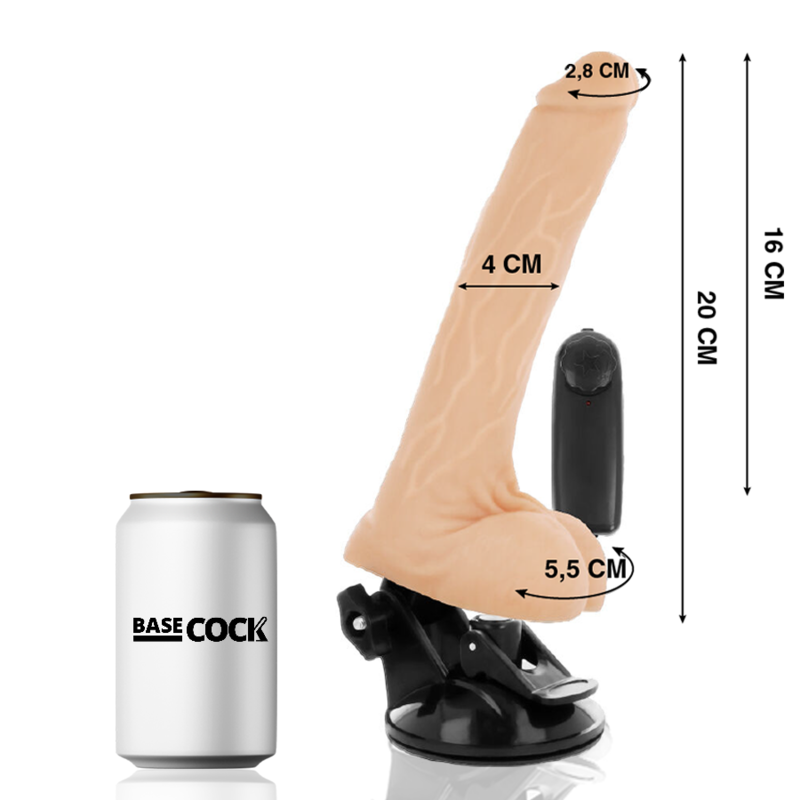 Basecock - Vibrateur Naturel Réaliste Télécommande avec Testicules 20 cm. - Gabychou - Jouets pour femmes