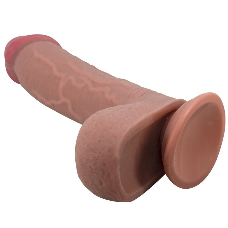 Pretty Love - Gode Réaliste Série Sliding Skin avec Ventouse Marron 23,4 cm - Gabychou - Godes sans vibration