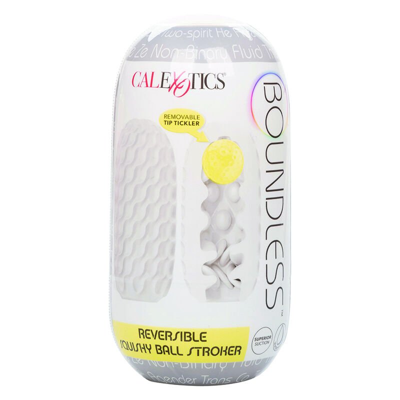 California Exotics - Gaine de Masturbation Réversible Boundless Squishy Ball Stroke Gris - Gabychou - Jouets sexuels pour hommes
