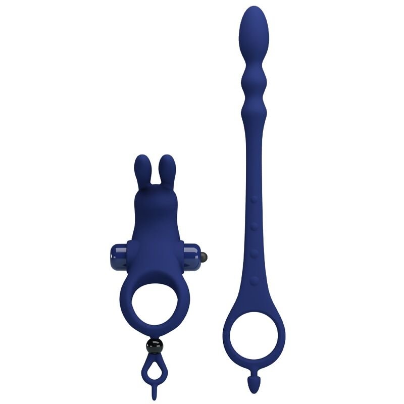 Pretty Love - Ayad Anneau Vibrateur Lapin Avec Plug Bleu - Gabychou - Accessoires Pénis