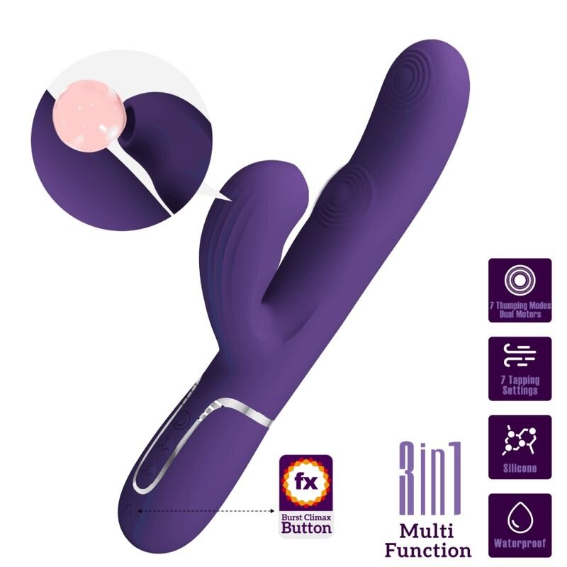Pretty Love - Vibrateur Perlita G-Spot Multifonction 3 en 1 Violet - Gabychou - Vibrateurs Rabbit