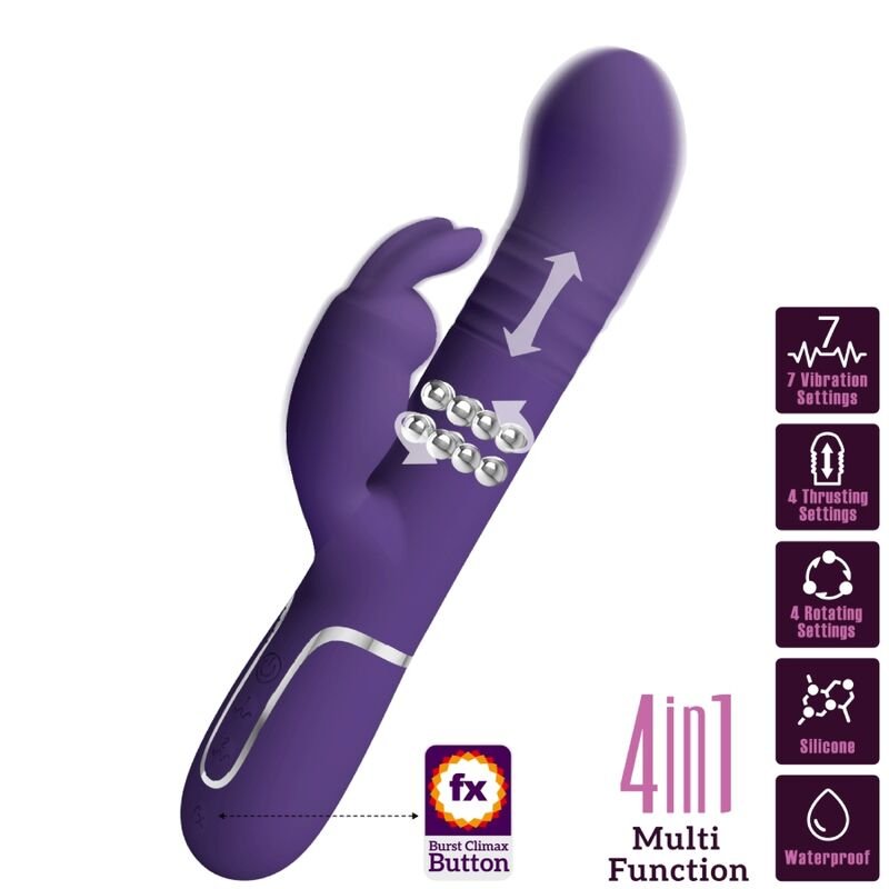 Pretty Love - Vibrateur Rabbit Coale 4 En 1 Violet - Gabychou - Vibrateurs Rabbit