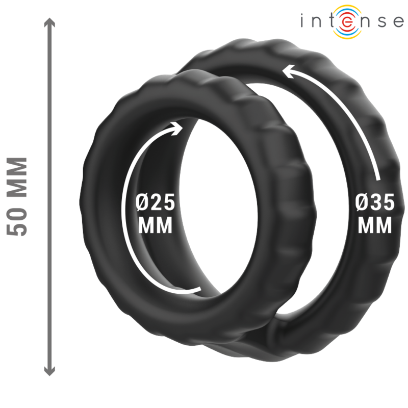 Intense - Dewey Anneau PÉnis Double Silicone Noir ModÈle 2 - Gabychou - Accessoires Pénis