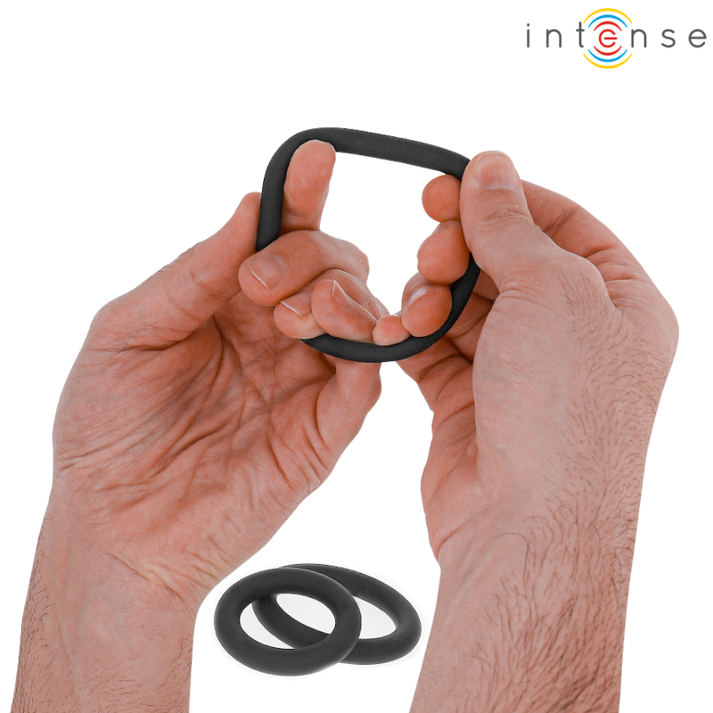 Intense - Hugh 3 Anneaux PÉnis Basiques En Silicone Noirs - Gabychou - Accessoires Pénis