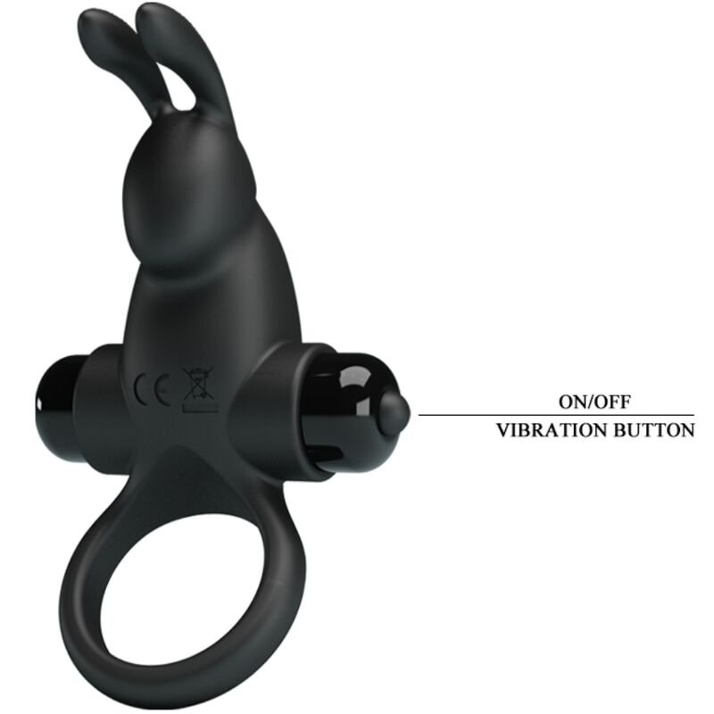 Pretty Love - Anneau Vibrant + Stimulateur De Clitoris Rabbit 10 Vibrations Noir - Gabychou - Accessoires Pénis