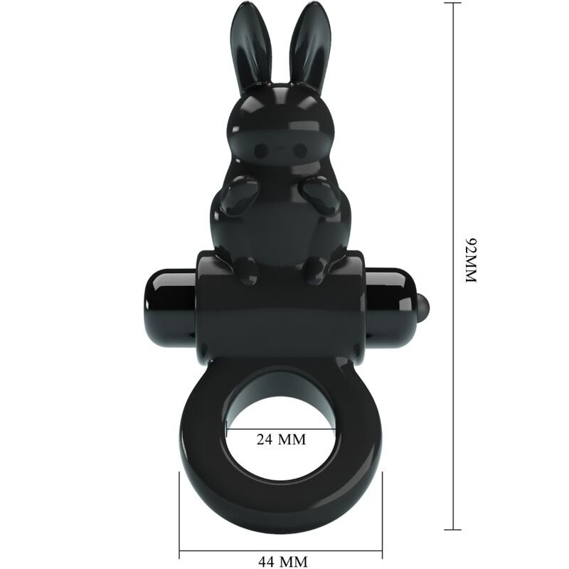 Pretty Love - Anneau Vibrateur Excitant Rabbit 10 Vibrations Noir - Gabychou - Accessoires Pénis