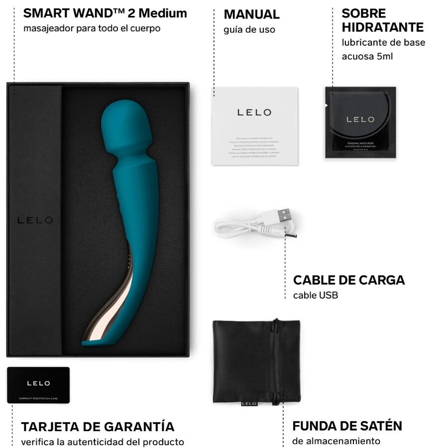 Lelo - Masseur Wand Smart Medium 2 Aqua - Gabychou - Jouets pour femmes