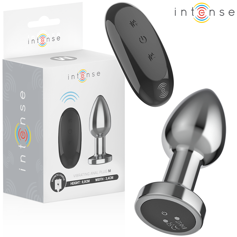 INTENSE – PLUG ANAL 10 VIBRATIONS MÉTAL AVEC TÉLÉCOMMANDE M