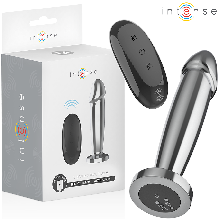 INTENSE – PLUG ANAL 10 VIBRATIONS GODE MÉTALLIQUE AVEC TÉLÉCOMMANDE M