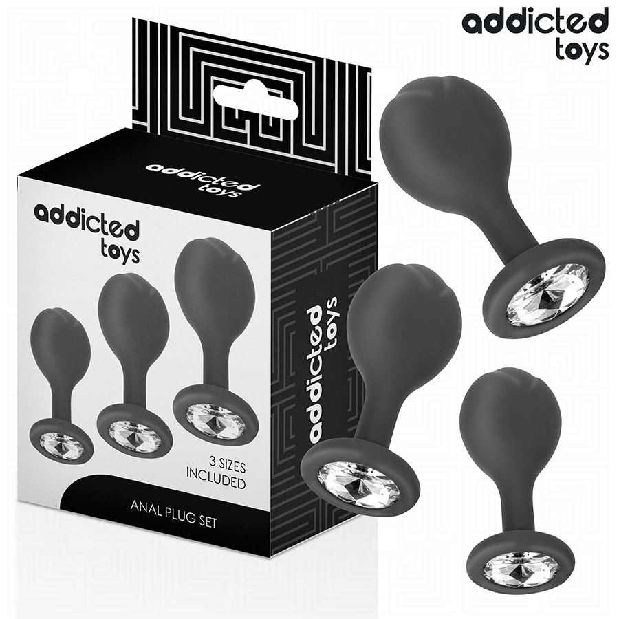 ADDICTED TOYS – LOT DE 3 PLUG ANAL AVEC BIJOU