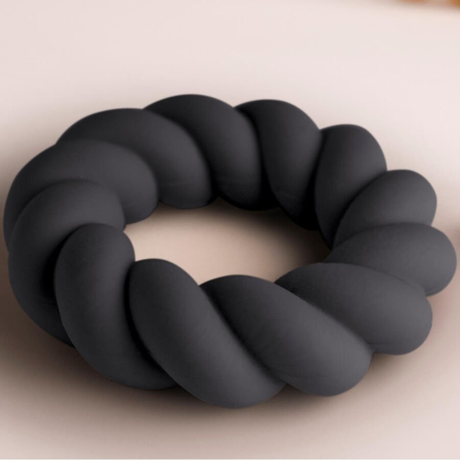 ROCKS-OFF - ANNEAU DE MASTURBATION EN SILICONE NOIR TWIST - Gabychou - Accessoires Pénis