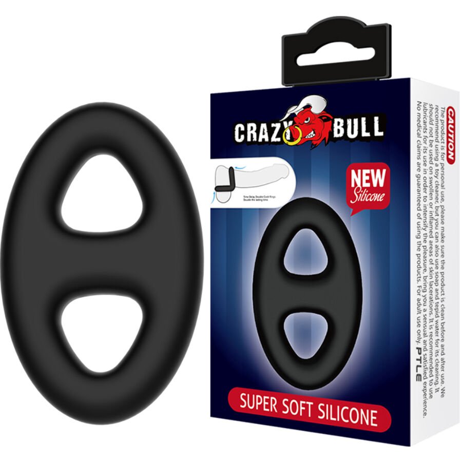 Crazy Bull – Bague Double en Silicone Super Douce