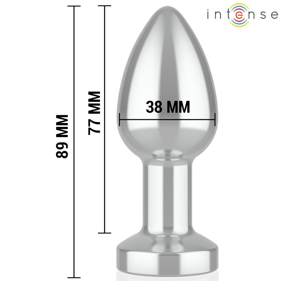 INTENSE - PLUG ANAL VIBRANT EN MÉTAL AVEC LUMIÈRES LED ET TÉLÉCOMMANDE - TAILLE M - Gabychou - Anal
