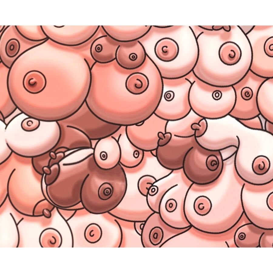 DIABLO PICANTE - TAPIS DE SOURIS COULEUR AVEC DESSIN DE SEINS - Gabychou - accessoires coquins humoristiques