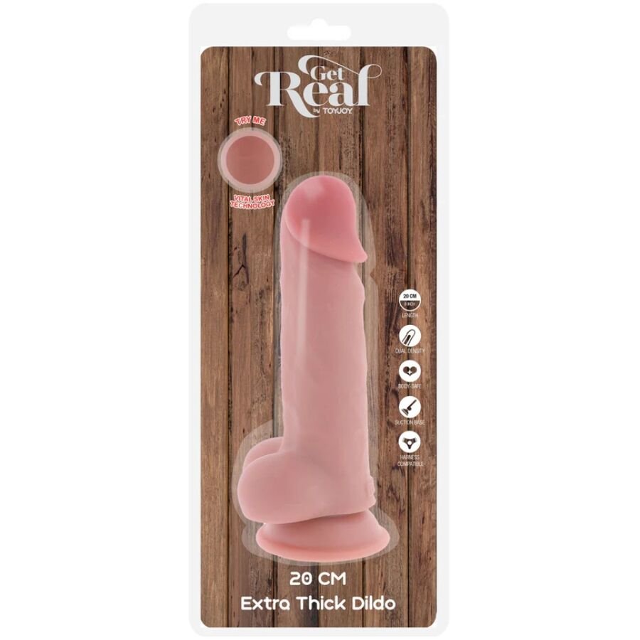 GET REAL - PÉNIS RÉALISTE DE LUXE AVEC TESTICULES EXTRA ÉPAIS DE 20 CM - Gabychou - Godes sans vibration