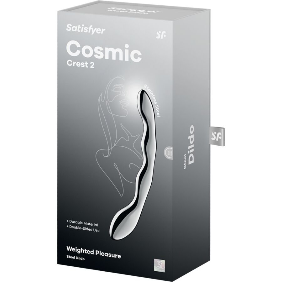 SATISFYER - COSMIC CREST 2 GODEMICHET DOUBLE EN ACIER INOXYDABLE - Gabychou - Godes point G