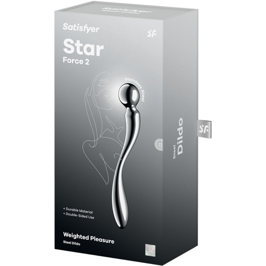 SATISFYER - STAR FORCE 2 GODEMICHET DOUBLE EN ACIER INOXYDABLE - Gabychou - Godes point G