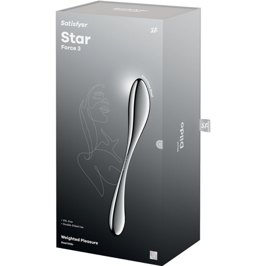 SATISFYER - STAR FORCE 3 GODEMICHET DOUBLE EN ACIER INOXYDABLE - Gabychou - Godes point G
