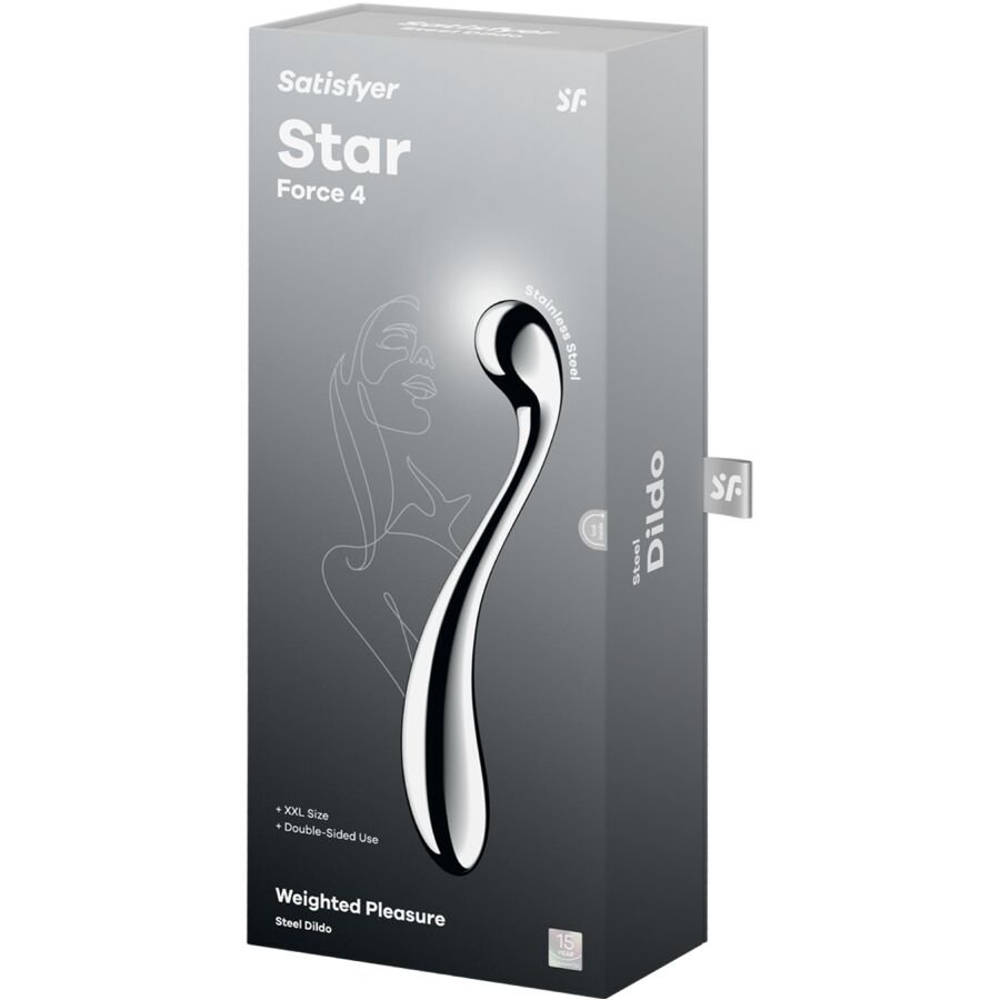 SATISFYER - STAR FORCE 4 GODEMICHET DOUBLE EN ACIER INOXYDABLE - Gabychou - Godes point G