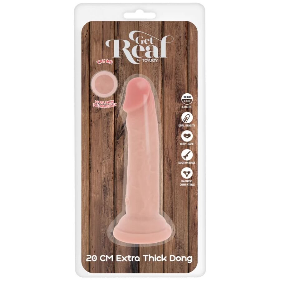 GET REAL - PÉNIS DE LUXE ÉPAIS DOUBLE DENSITÉ EN TPE 20 CM - Gabychou - Godes sans vibration