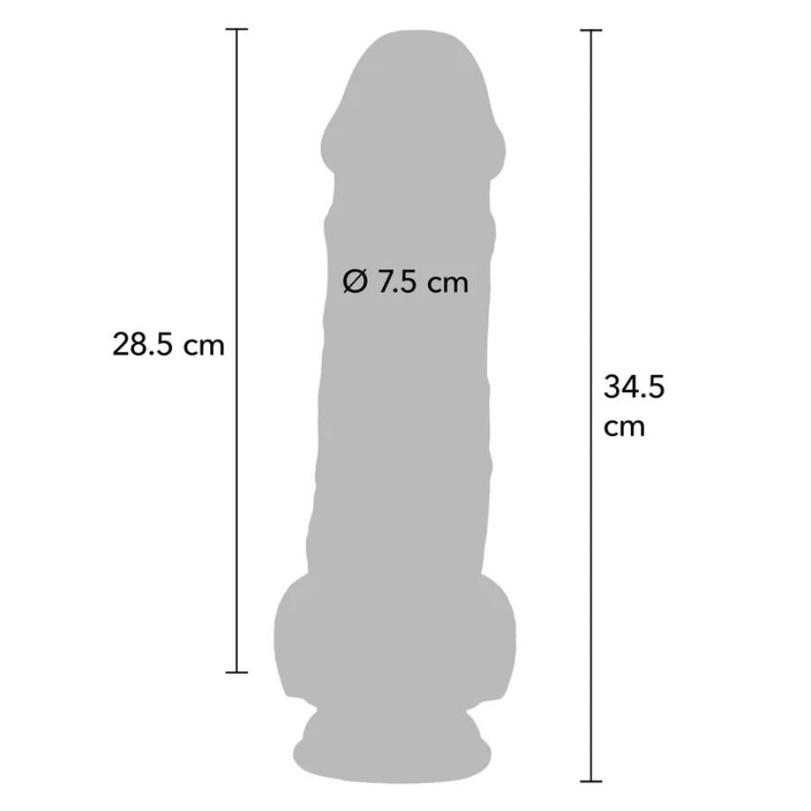 GET REAL - PÉNIS RÉALISTE DE LUXE AVEC TESTICULES EXTRA ÉPAIS DE 34,5 CM - Gabychou - Godes sans vibration