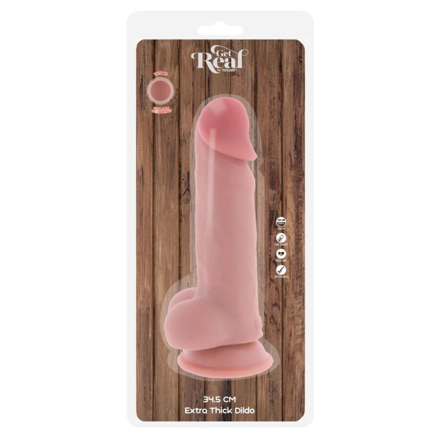 GET REAL - PÉNIS RÉALISTE DE LUXE AVEC TESTICULES EXTRA ÉPAIS DE 34,5 CM - Gabychou - Godes sans vibration